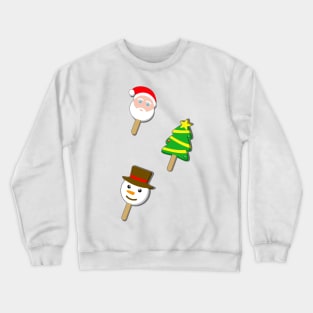 Christmas bubble gum eye ice cream on blue Crewneck Sweatshirt